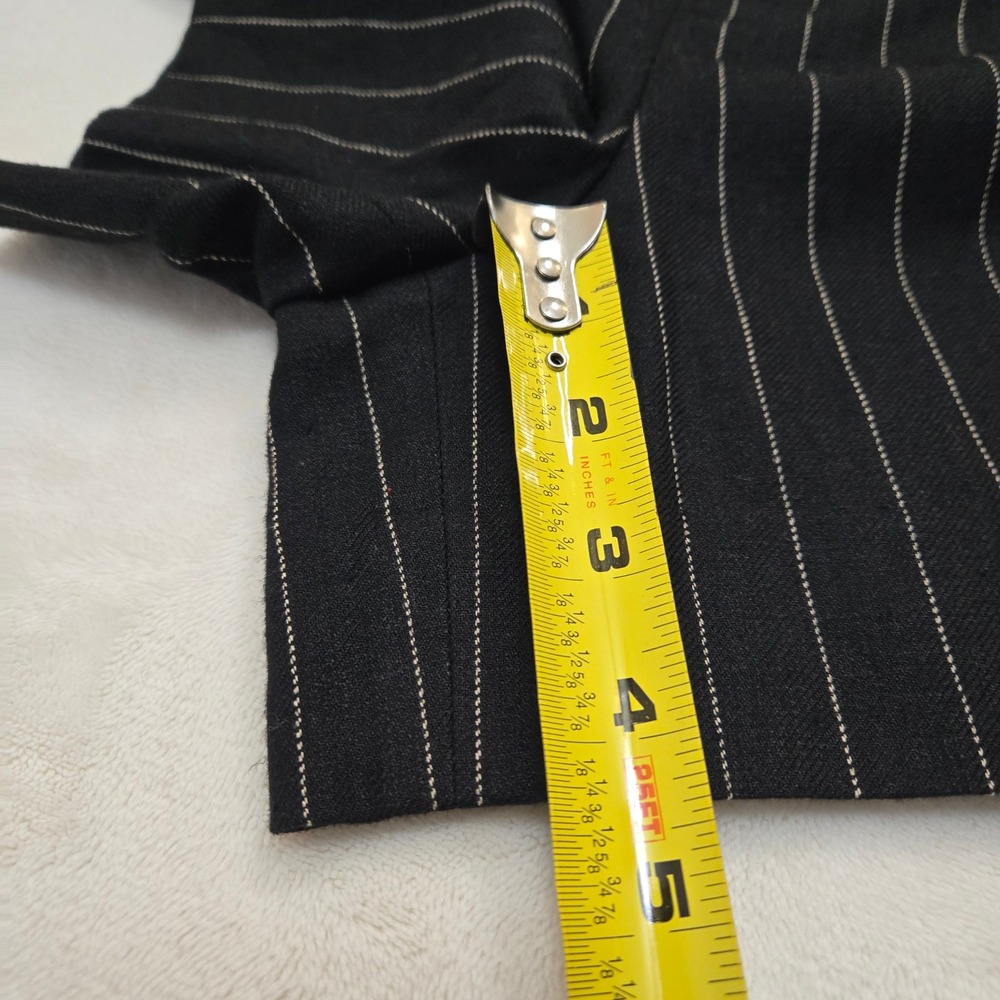 Lauren Ralph Lauren Womens Black Pinstripe Linen Blend Pleated Shorts Size 12 - Picture 4 of 12